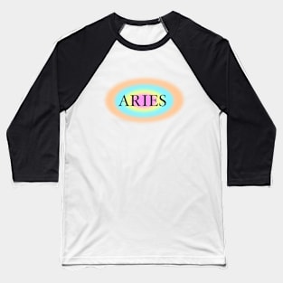 Glowing Aura Aries Zodiac Sign Baseball T-Shirt